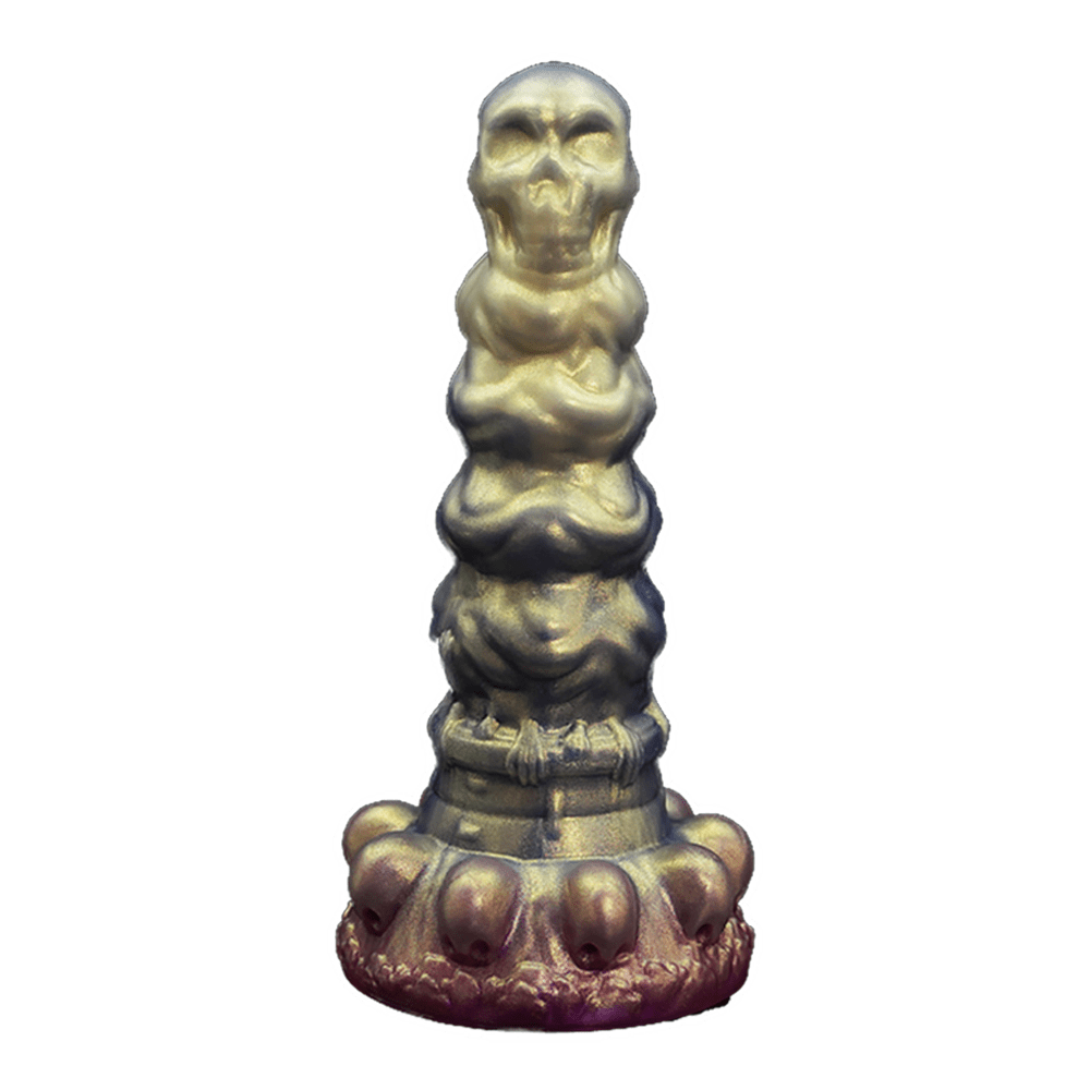 MinYn 頭蓋骨 悪霊の復活 アナルプラグ アナル開発 6連結ビーズ 吸盤付き 凹凸あり 液体シリコン - TaRiss's