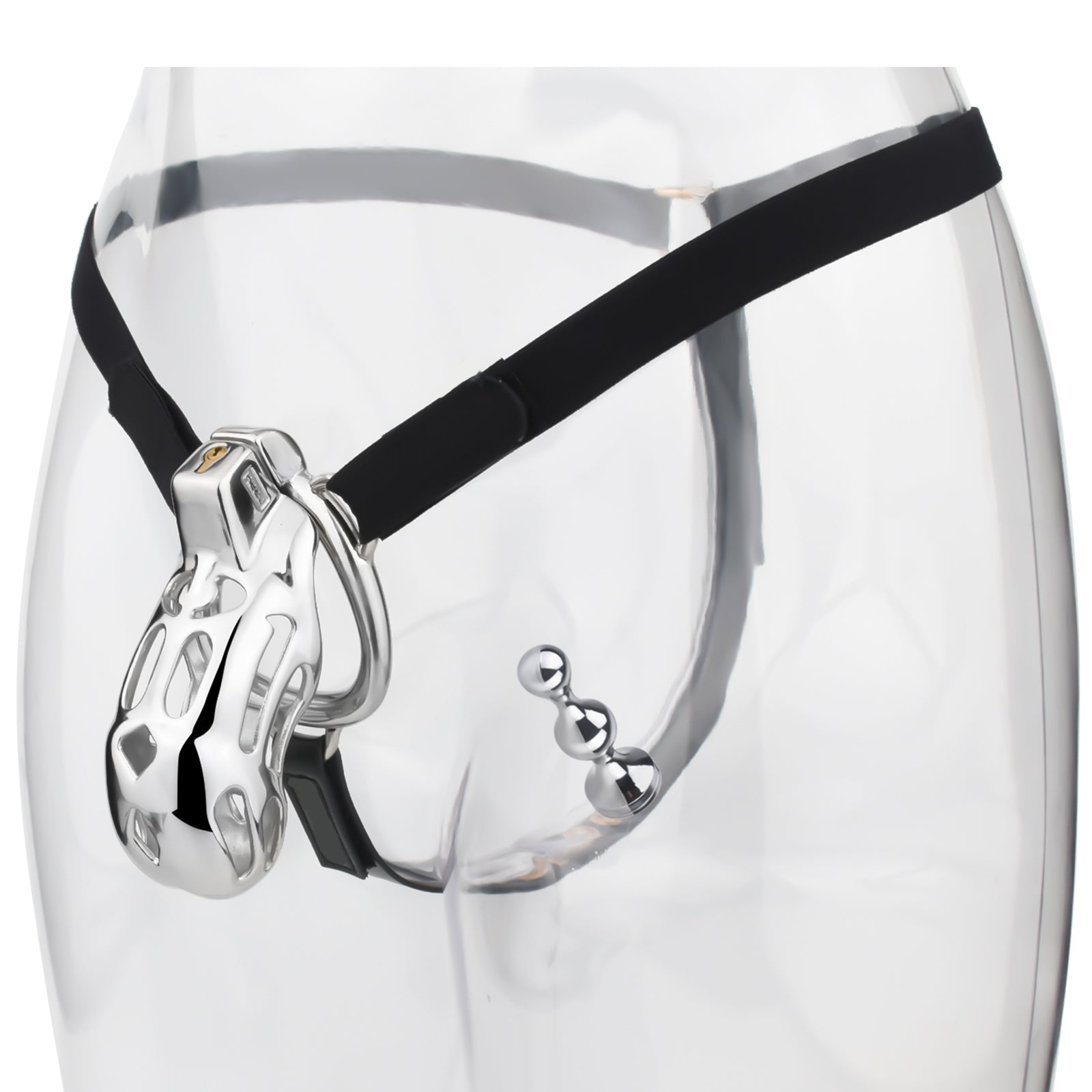 MinYn 貞操具 中空拘束具 長時間装着可能 ステンレス製 調節可能 鍵付き 男性用 ベルト付き外出用可 - TaRiss's