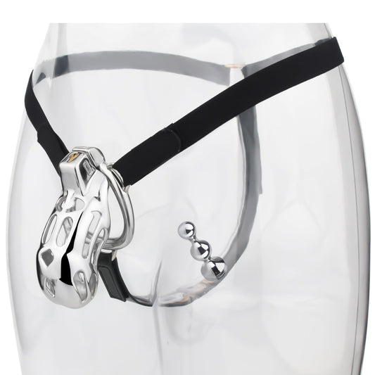 MinYn 貞操具 中空拘束具 長時間装着可能 ステンレス製 調節可能 鍵付き 男性用 ベルト付き外出用可 - TaRiss's