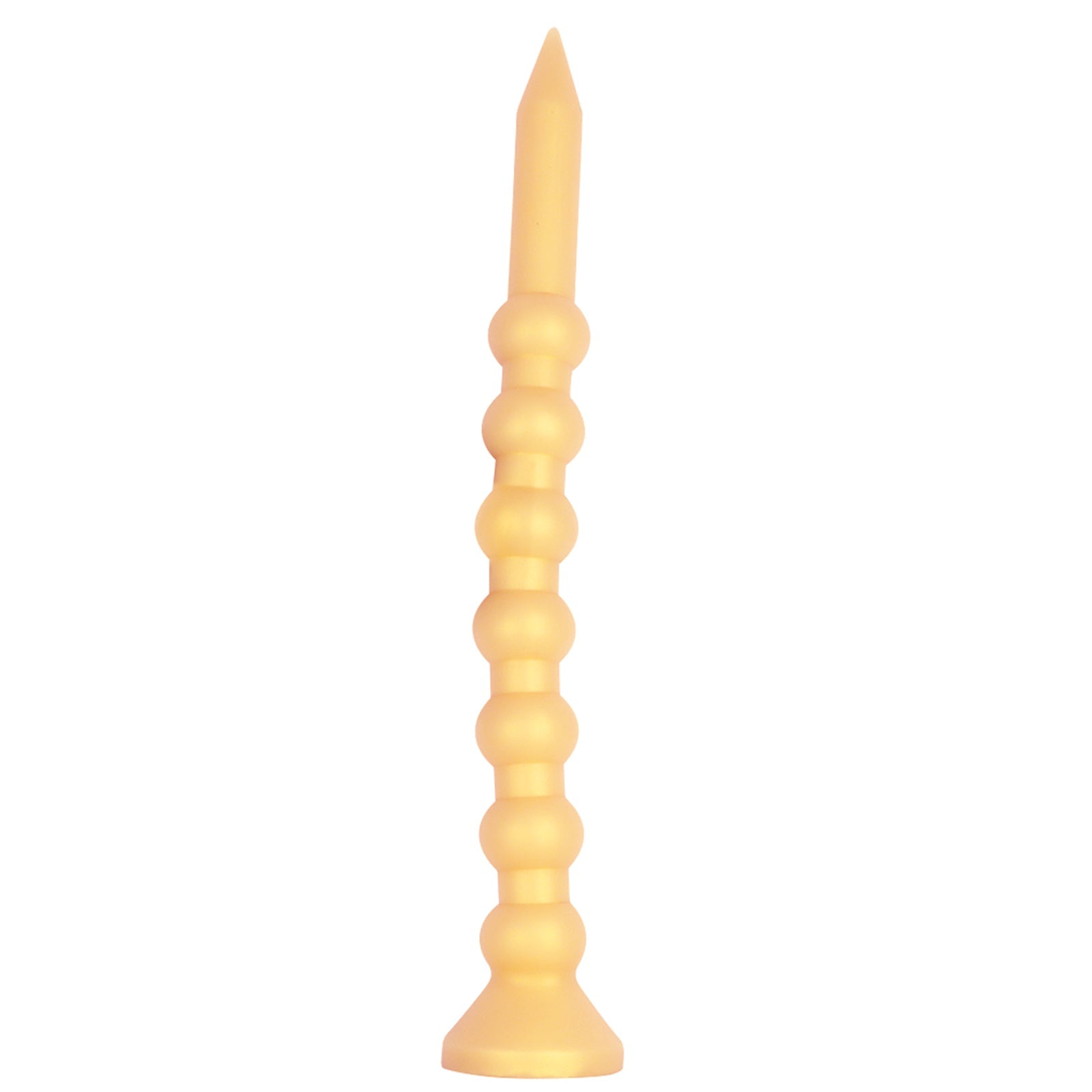 MinYn 7ビーズ アナルビーズ アナルプラグ 吸盤あり 液体シリコン ゴールド 5.5x60cm - TaRiss's