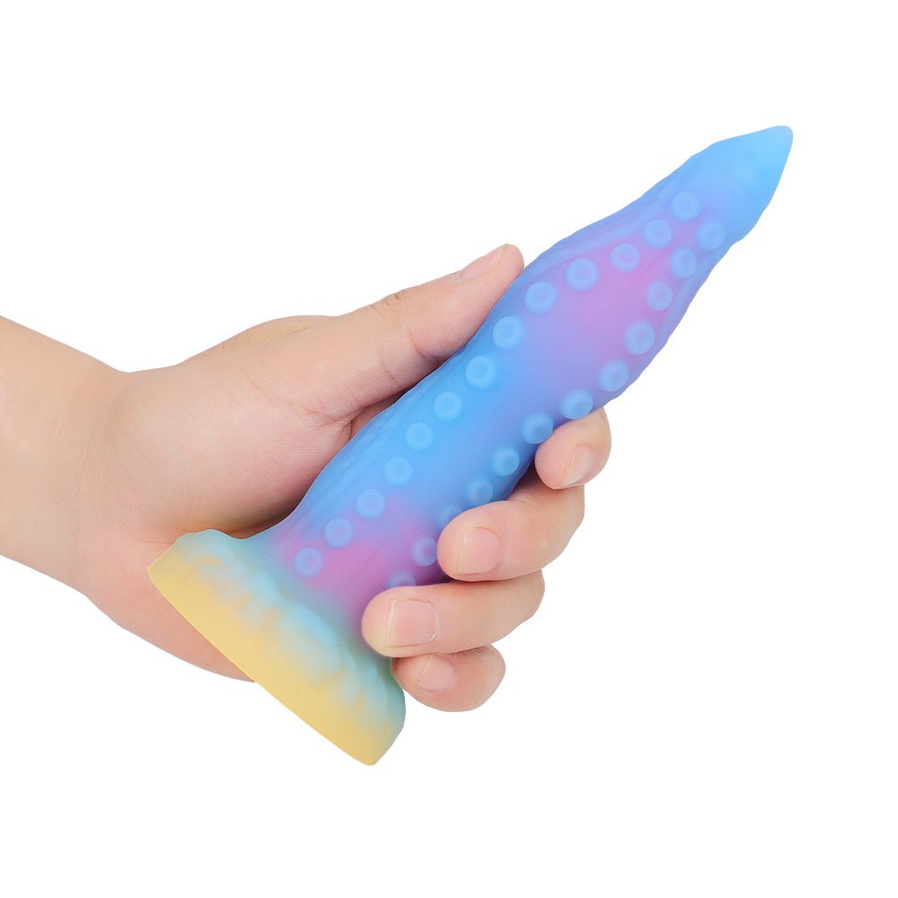 MinYn アナルプラグ 触手の吸盤 凹凸あり 夜光可能 吸盤仕様 液体シリコン - TaRiss's