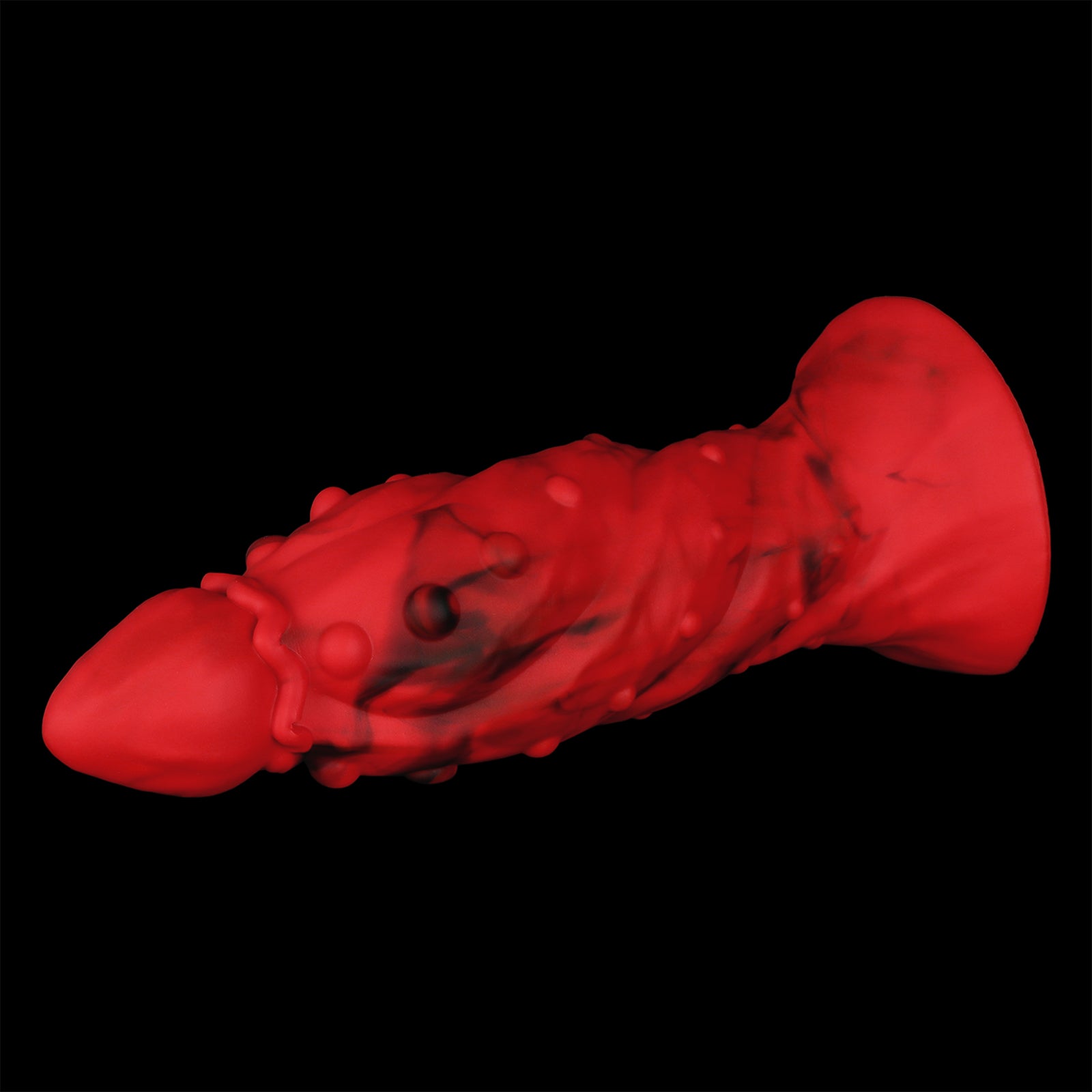 MinYn アナルプラグ 吸盤付き 凹凸あり レッド 液体シリコン - TaRiss's