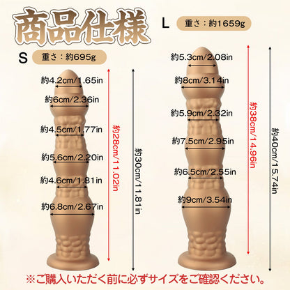 MinYn リヤム二代目 アナルプラグ アナル開発 凹凸あり 吸盤仕様 液体シリコン 二つのサイズ - TaRiss's
