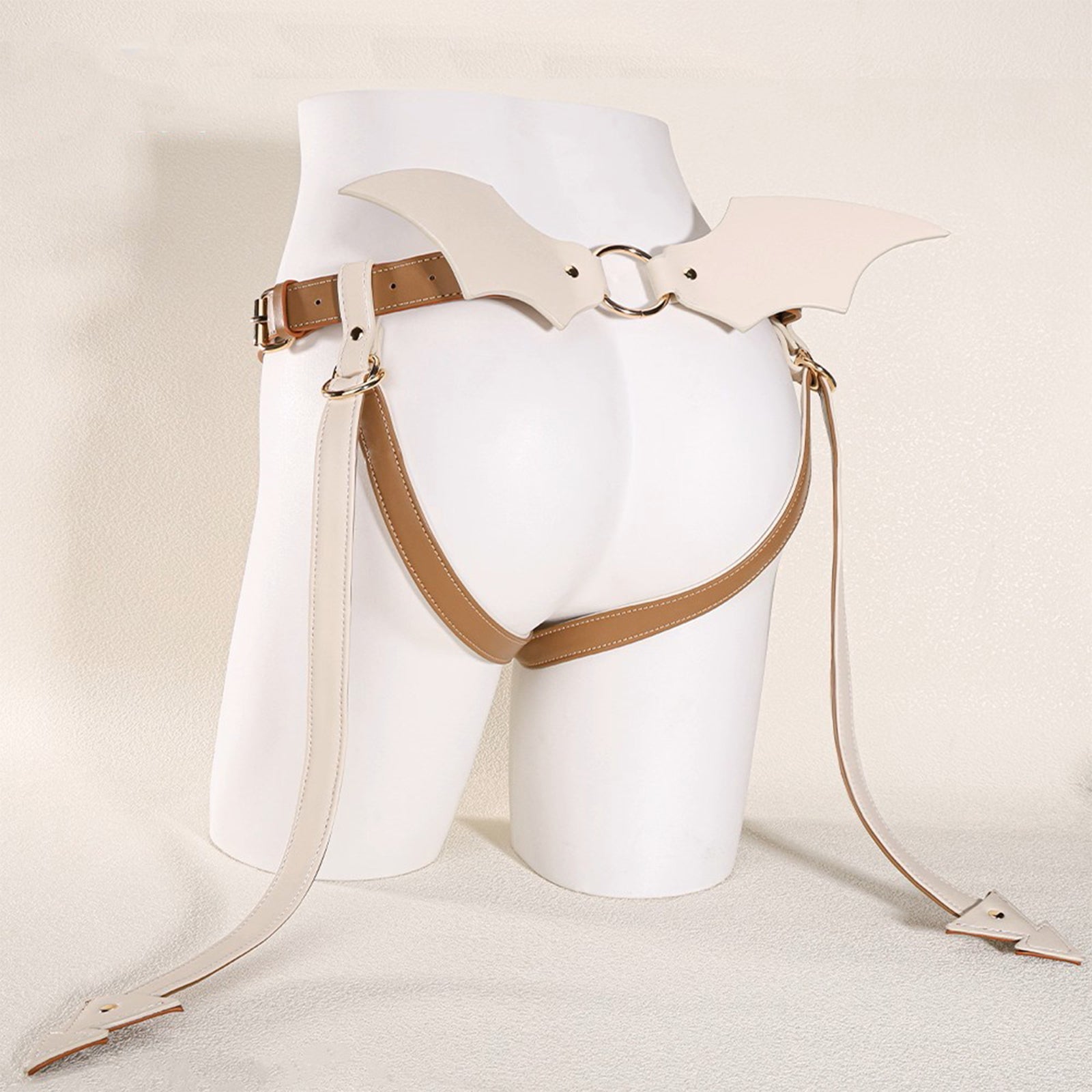 MinYn アナルプラグ固定用パンツ 三つのリング付き PU 女性向け - TaRiss's