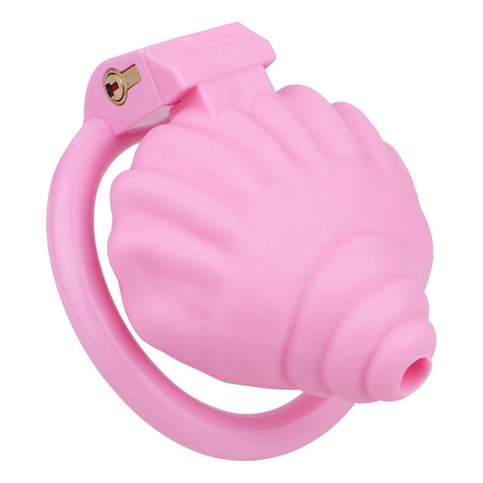 MinYn シェル 貞操具 長時間装着可能 樹脂製品 鍵付き 男性用 SM ベルト付き 外出用可 ピンク色 - TaRiss's