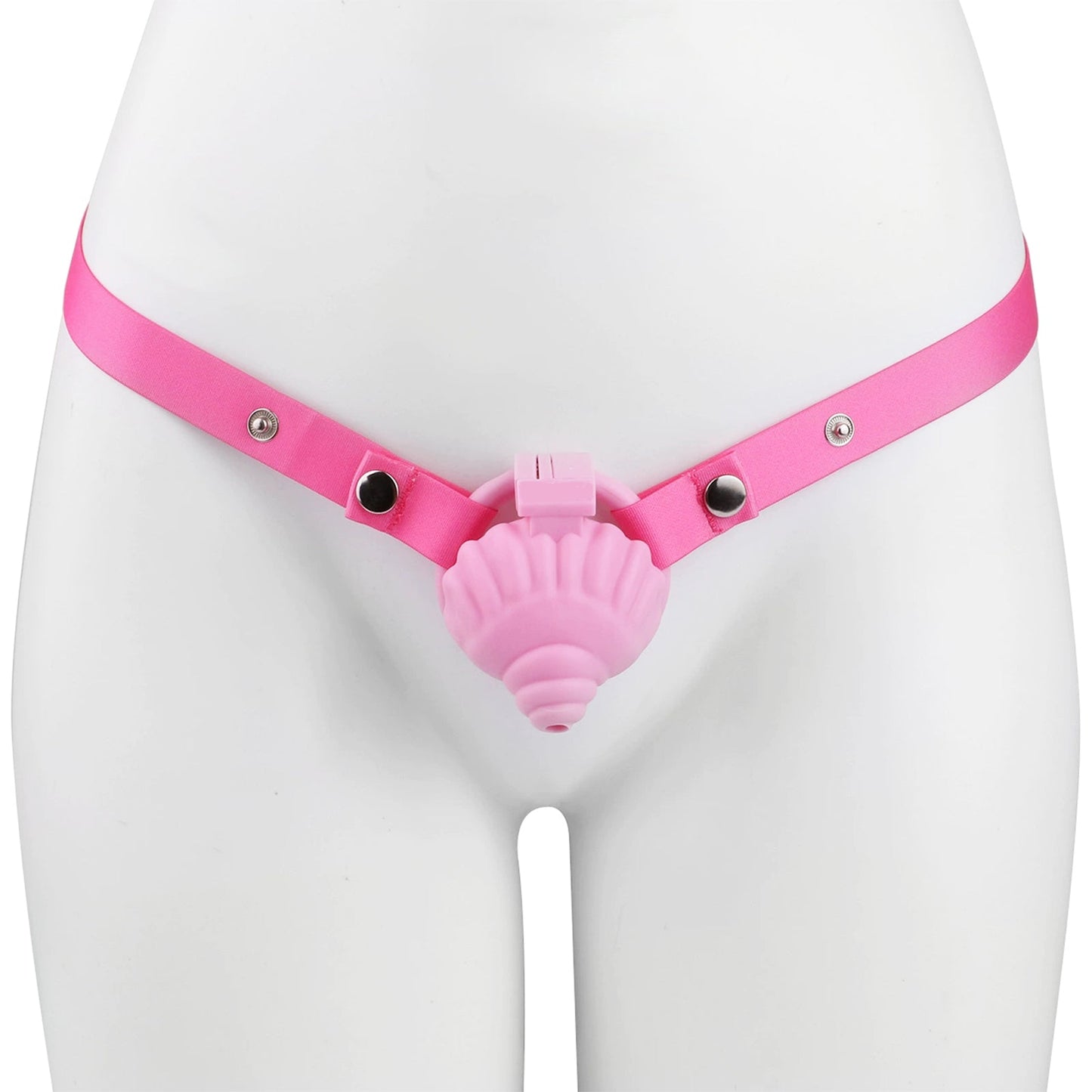 MinYn シェル 貞操具 長時間装着可能 樹脂製品 鍵付き 男性用 SM ベルト付き 外出用可 ピンク色 - TaRiss's