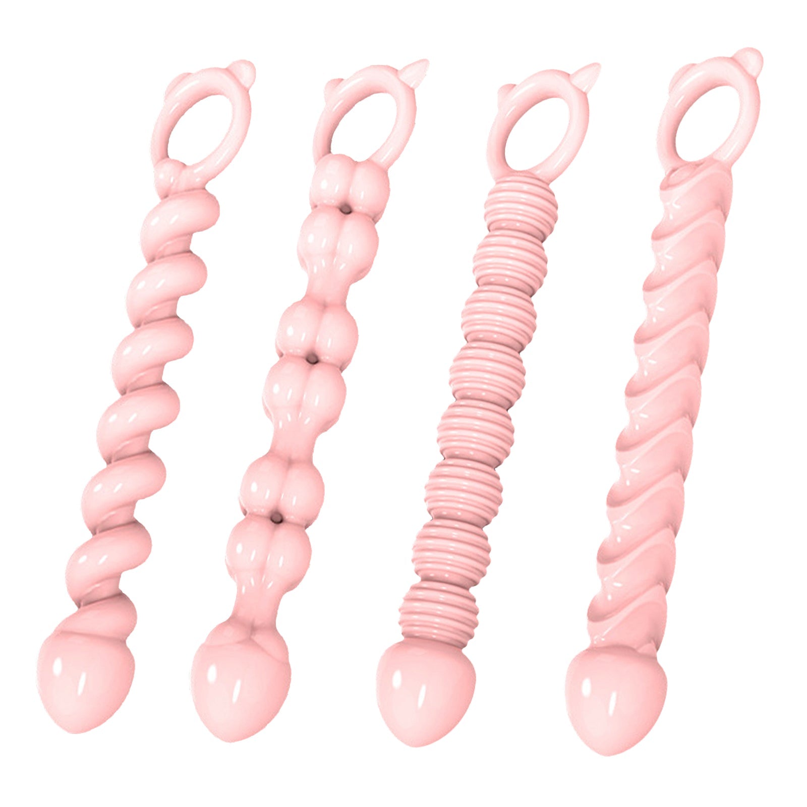 MinYn アナルプラグ 持ち手ある 四点セット 初心者向け TPE - TaRiss's