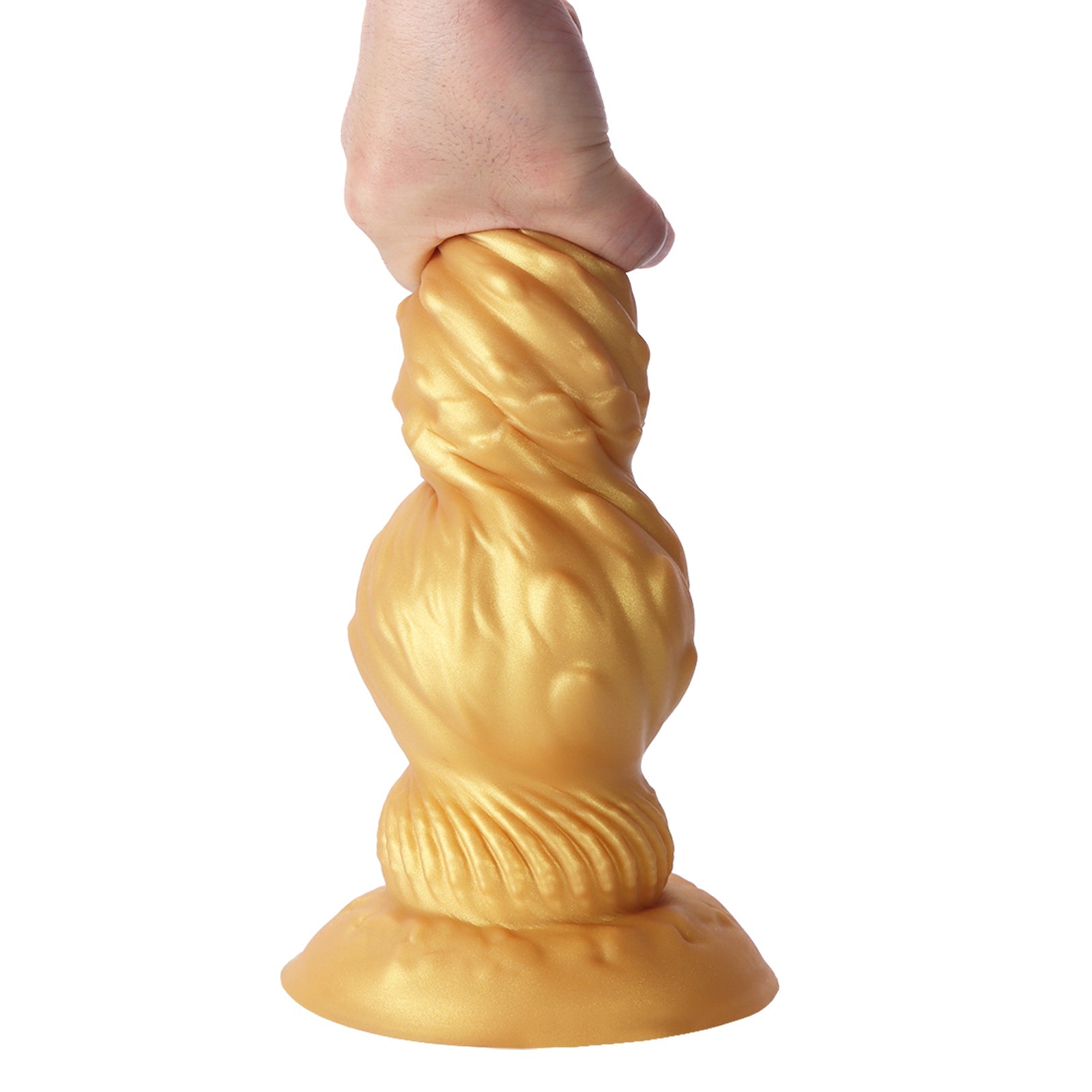 NIGHTLOOM アナルプラグ 凹凸あり 三段階刺激設計 つぼみ シリコン製 吸盤付き ゴールド 四つのサイズ - TaRiss's