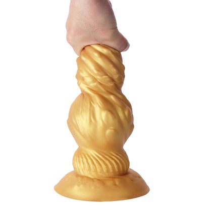 NIGHTLOOM アナルプラグ 凹凸あり 三段階刺激設計 つぼみ シリコン製 吸盤付き ゴールド 四つのサイズ - TaRiss's
