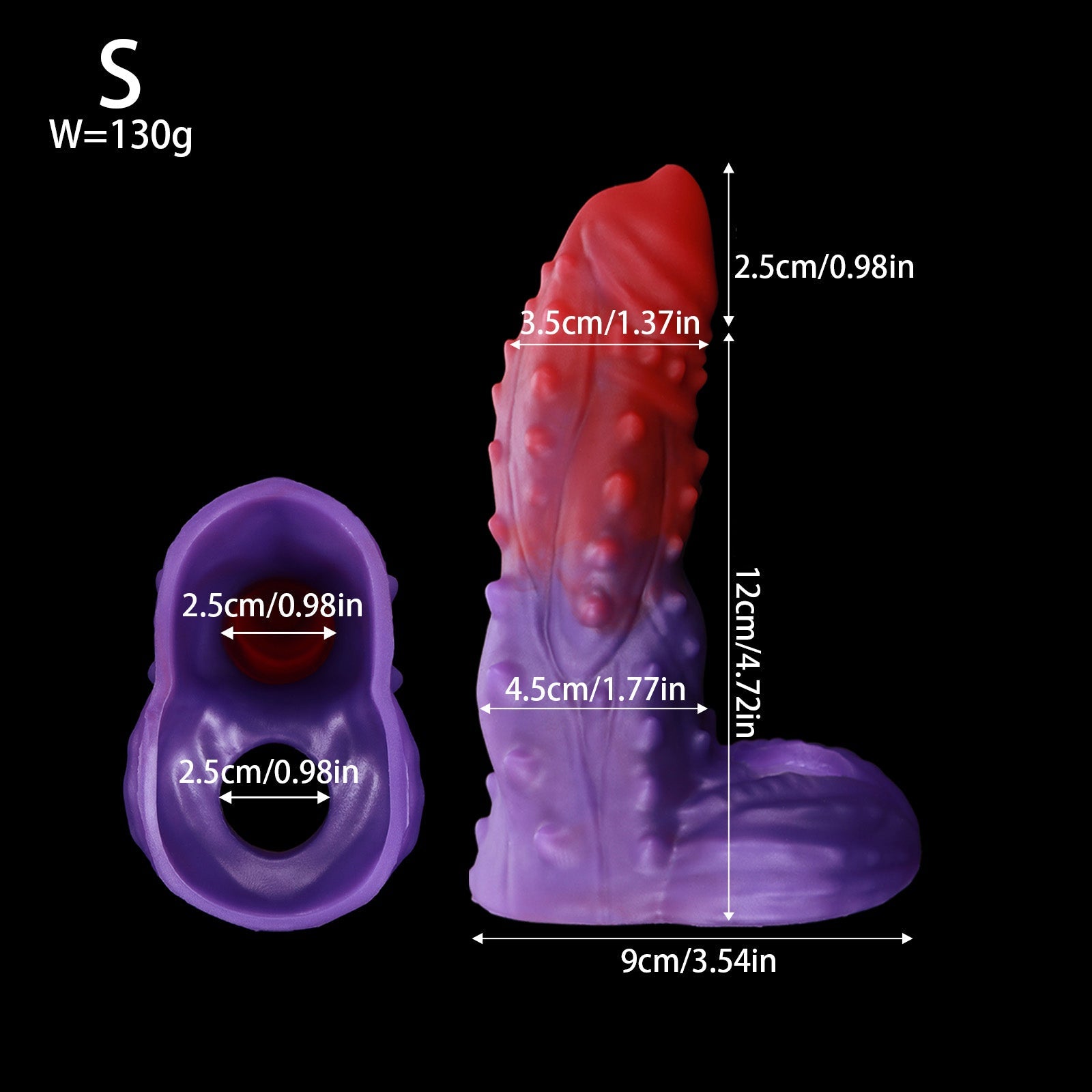 NIGHTLOOM ペニスサック 凹凸あり 非貫通式 ペニスリング 陰茎袖 混色仕様 液体シリコン - TaRiss's