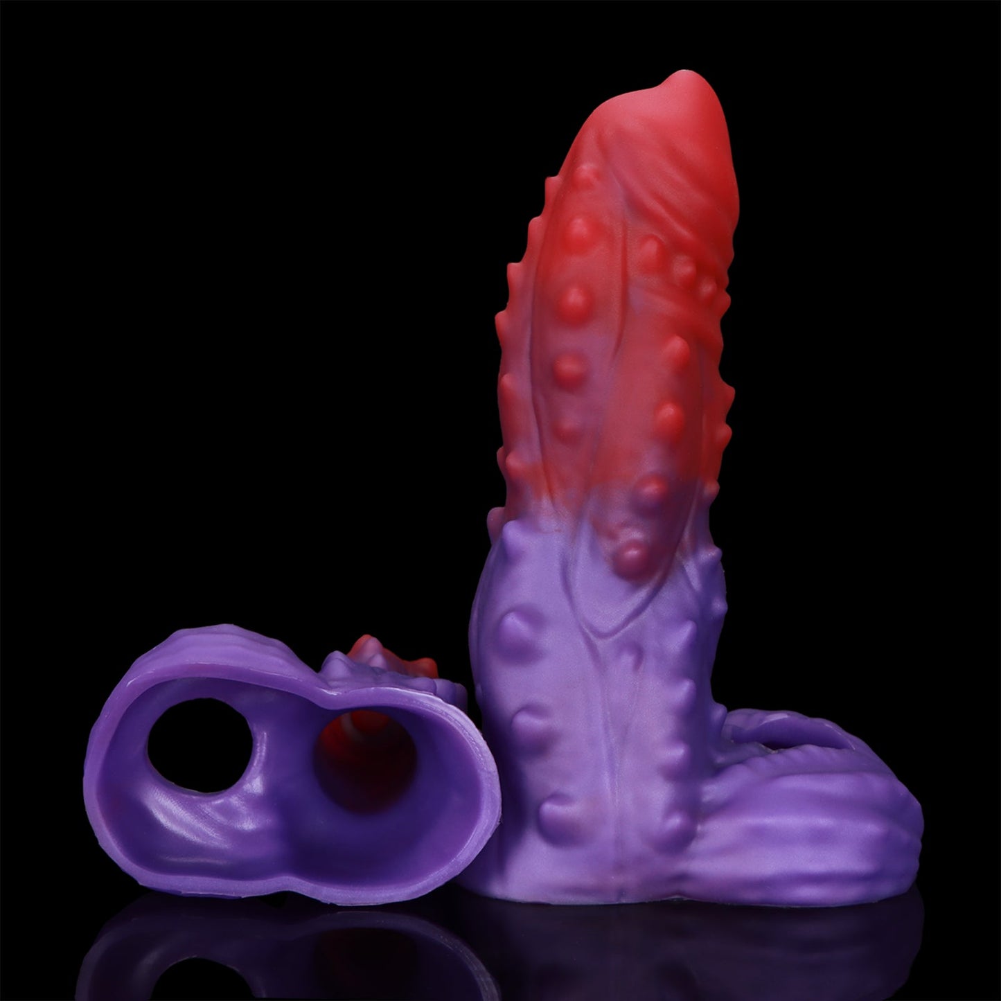 NIGHTLOOM ペニスサック 凹凸あり 非貫通式 ペニスリング 陰茎袖 混色仕様 液体シリコン - TaRiss's