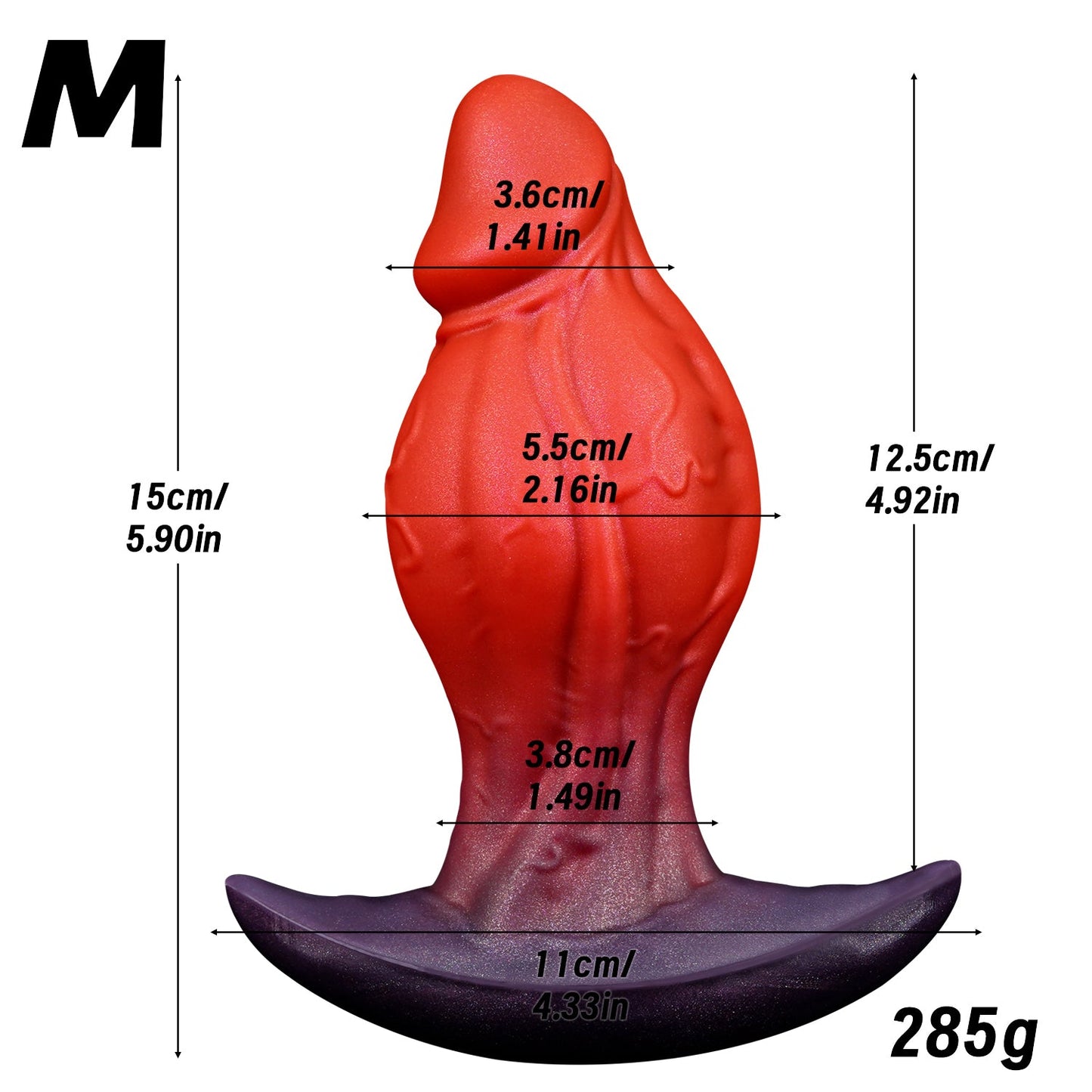 NIGHTLOOM アナルプラグ 凹凸あり アンカー形台座 液体シリコン 混色仕様 全三サイズ - TaRiss's