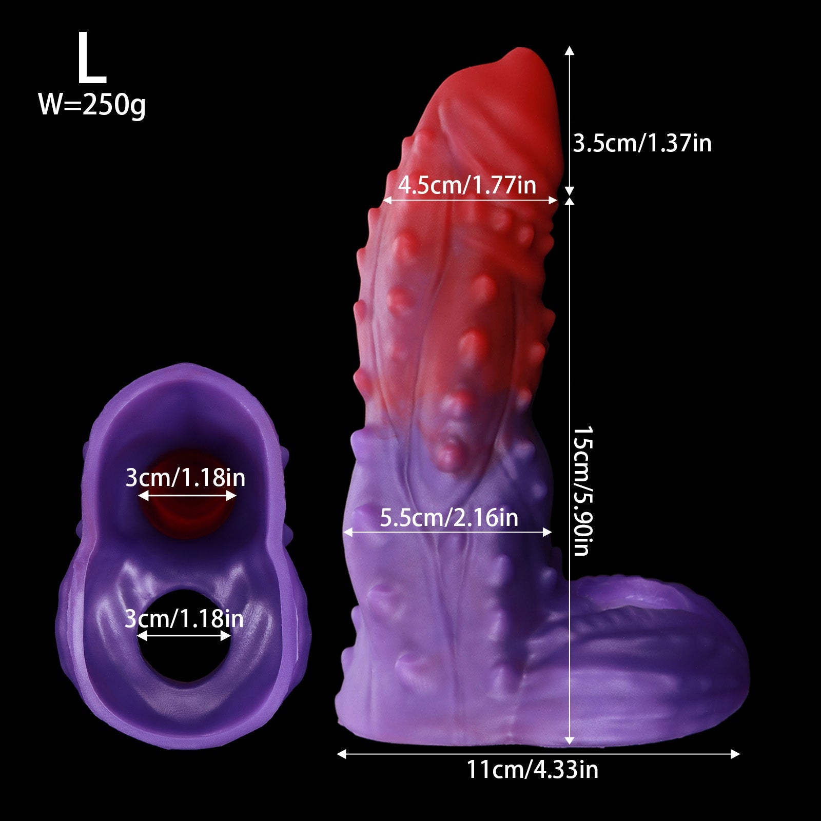 NIGHTLOOM ペニスサック 凹凸あり 非貫通式 ペニスリング 陰茎袖 混色仕様 液体シリコン - TaRiss's