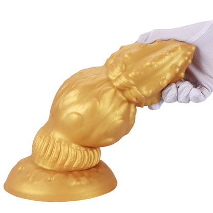 NIGHTLOOM アナルプラグ 凹凸あり 三段階刺激設計 つぼみ シリコン製 吸盤付き ゴールド 四つのサイズ - TaRiss's