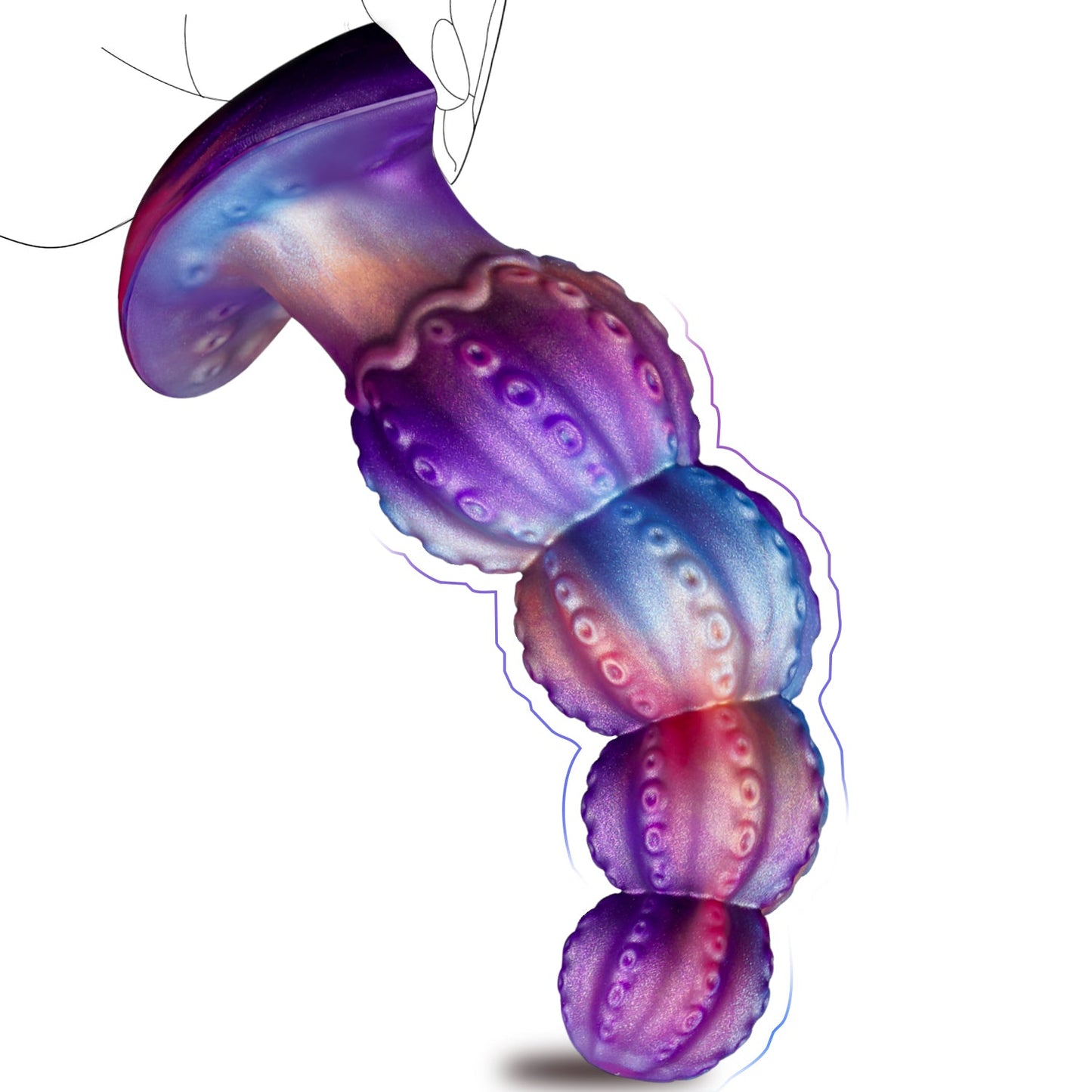 NIGHTLOOM アナルプラグ 凹凸あり アンカー形台座 液体シリコン 混色仕様 - TaRiss's