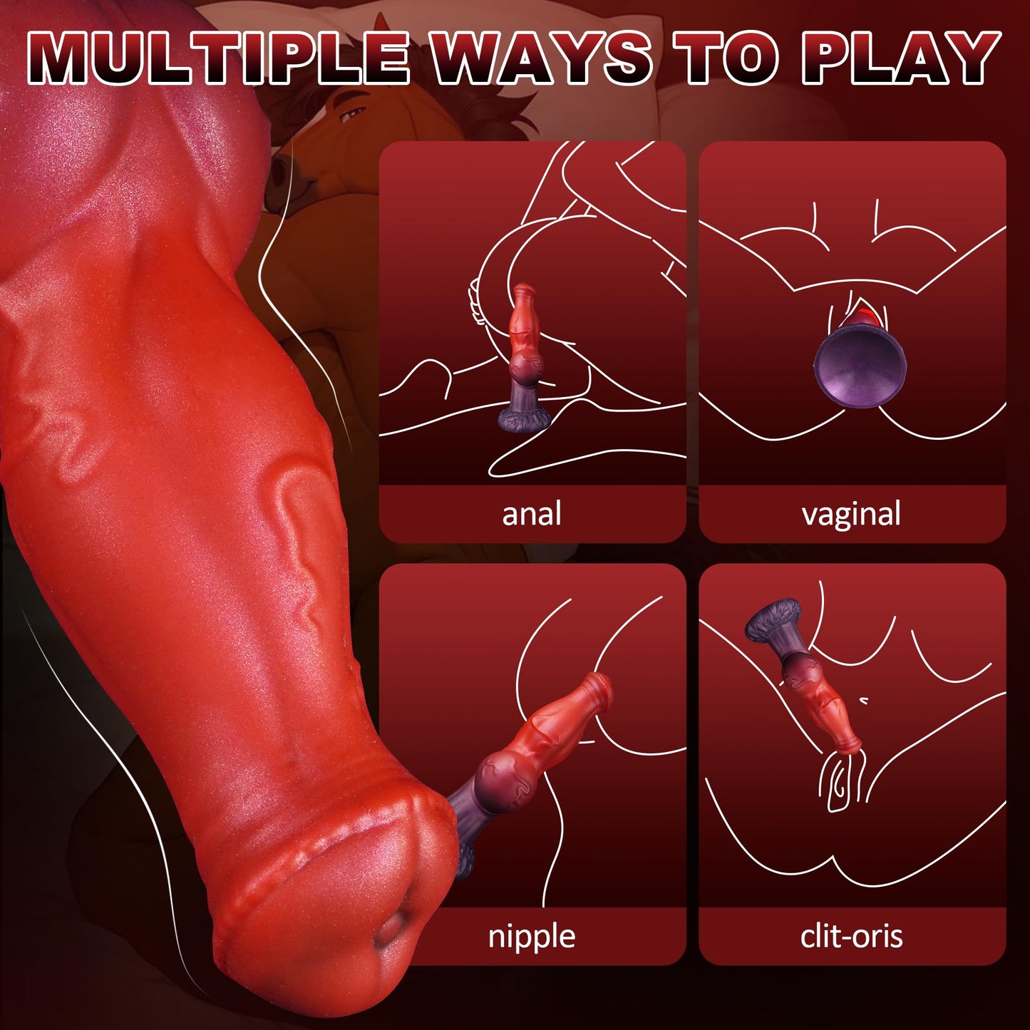 NIGHTLOOM アナルプラグ 突起あり 馬のペニス 血管表現 シリコン製 吸盤付き - TaRiss's