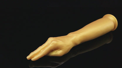 MinYn アナルプラグ アナル開発 手の形 凹凸あり 吸盤仕様 シリコン ゴールド