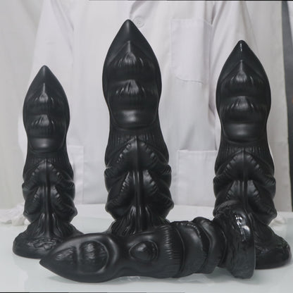 MAPARON アナルプラグ ブラック PVC 吸盤付き 4つのサイズ