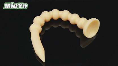MinYn 7ビーズ アナルビーズ アナルプラグ 吸盤あり 液体シリコン ゴールド 5.5x60cm