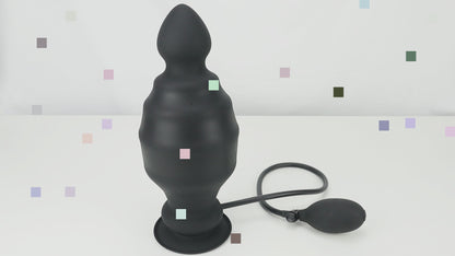 TaRiss's インフレート式アナルプラグ 凹凸あり 空気注入式 手動 吸盤付き 液体シリコン