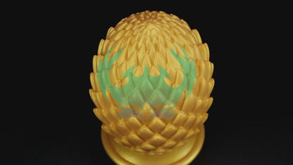 MinYn ドラゴンエッグ アナルプラグ 金色 吸盤付き 液体シリコン