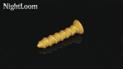 NIGHTLOOM アナルプラグ 凹凸あり ネジの形状 シリコン製 ゴールド