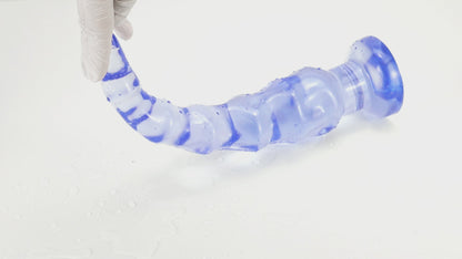 MAPARON アナルプラグ 凹凸あり 吸盤付き PVC ブルー