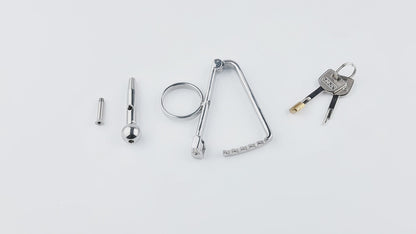 MinYn 貞操具 中空拘束具 尿道責め ステンレス製 鍵付き 男性用 SM 超上級者向け