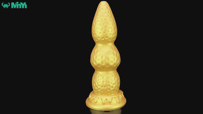 MinYn イチゴ アナルプラグ 凹凸あり 吸盤付き 液体シリコン