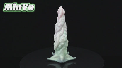 MinYn アナルプラグ アナル開発 凹凸あり 触手 液体シリコン 台座付き 混色仕様