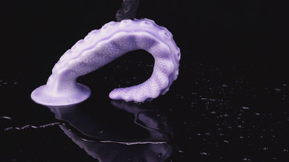 MinYn アナルプラグ 紫色 凹凸あり 触手 液体シリコン 吸盤付き