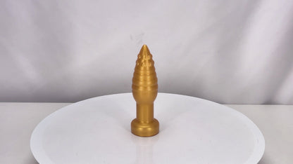 MAPARON アナルプラグ 凹凸あり 液体シリコン 吸盤付き ゴールド 三つのサイズ