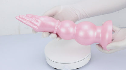 MinYn アナルプラグ アナル開発 手の形 凹凸あり 吸盤仕様  液体シリコン 二つの色 三つのサイズ