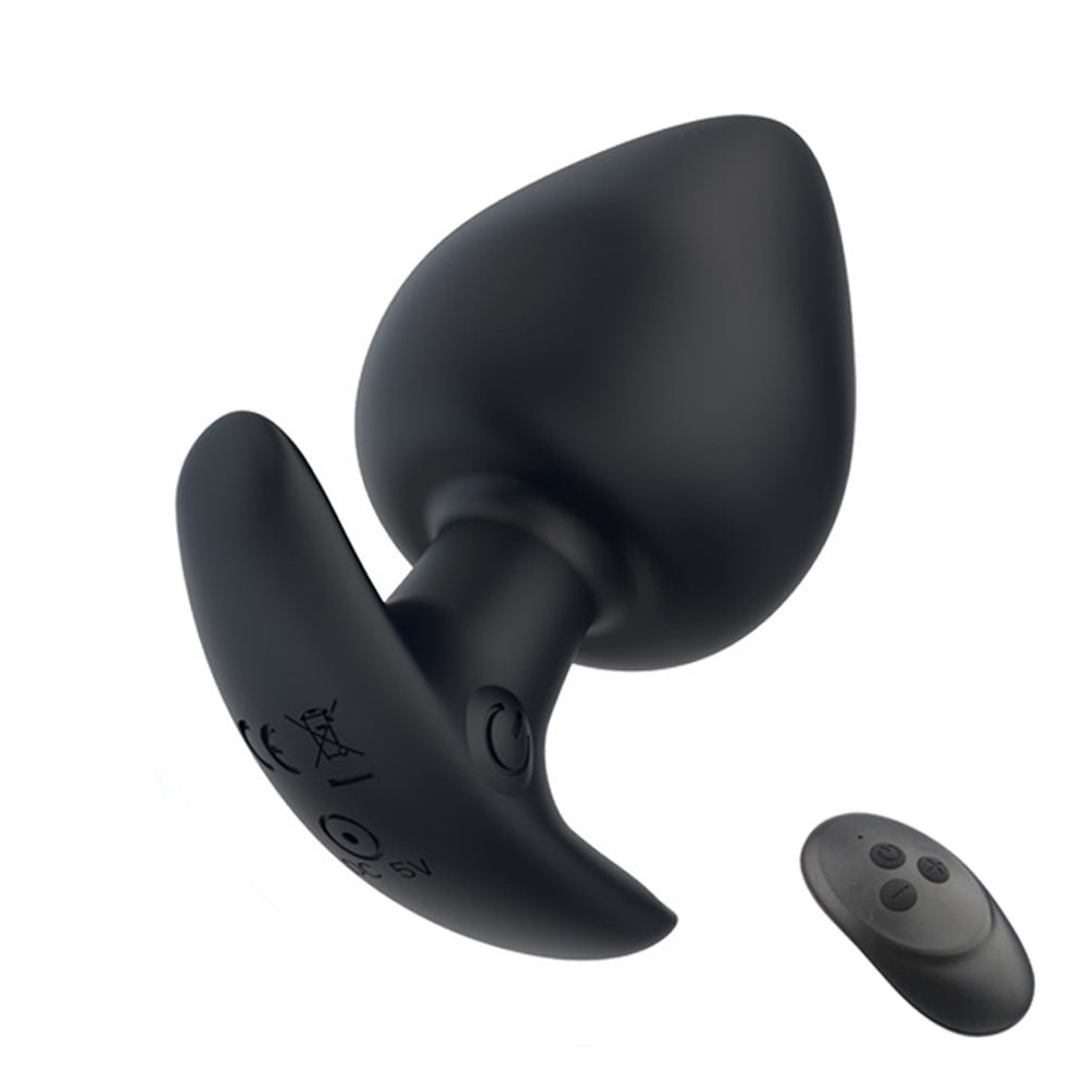 TaRiss's アナルバイブ バイブレータ アナルプラグ リモコン付き 10段階振動モード 10m遠隔操作 アンカー形台座 三つのサイズ ハート形 シリコン ブラック - TaRiss's