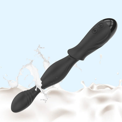 TaRiss's アナルバイブ アナルビーズ アナル開発 加温機能 10段階振動モード 2ビーズ 静音防水 シリコン ブラック 30mmx225mm - TaRiss's