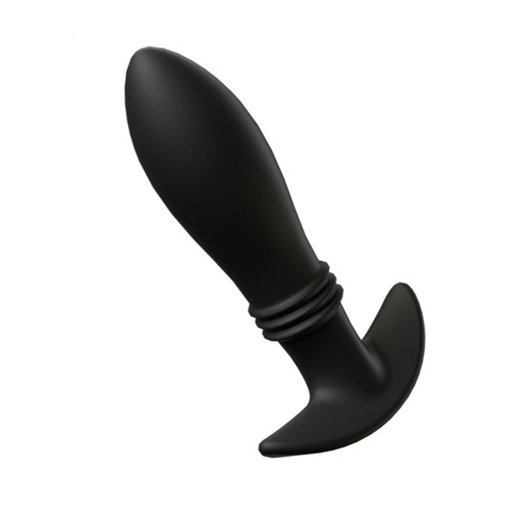 TaRiss's アナルバイブ バイブレータ ピストン可能 10段階振動とピストンモード リモコン付き 蕾形 アンカー形台座 シリコン ブラック 3.9cmx14.5cm - TaRiss's