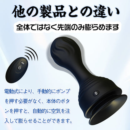 TaRiss's インフレート式アナルバイブ 10段階振動モード 最大6cmに膨らめる リモコンあり シリコン - TaRiss's