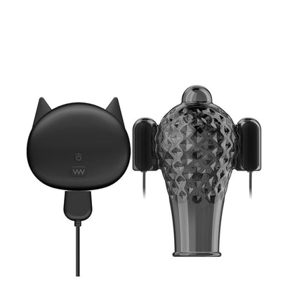 TaRiss's ペニスリング 亀頭責め 亀頭マッサージ ダブルローター イボ付き 10種類振動モード TPE製 男性用 ブラック 104mmx52mm - TaRiss's