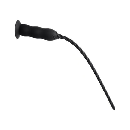 TaRiss's 尿道バイブ 尿道プラグ 10段階振動モード ネジ山形 USB充電 吸盤付き シリコン ブラック - TaRiss's