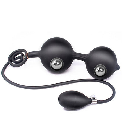 TaRiss's インフレート式アナルビーズ アナルプラグ アナル拡張 ダブルリング付き 手動 最大100mmに膨らめる ボール内蔵 分割式 シリコン - TaRiss's
