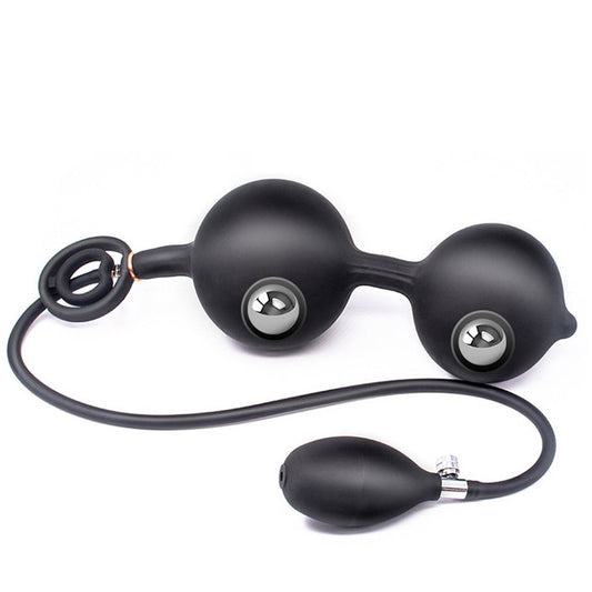 TaRiss's インフレート式アナルビーズ アナルプラグ アナル拡張 ダブルリング付き 手動 最大100mmに膨らめる ボール内蔵 分割式 シリコン - TaRiss's