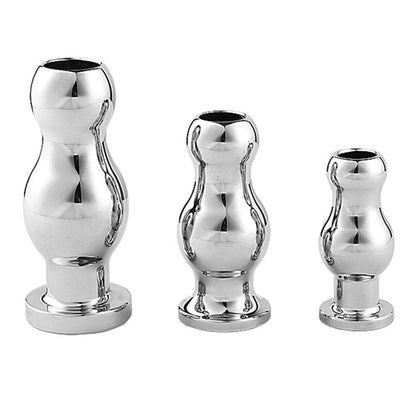 TaRiss's 中空式アナルプラグ 貫通式 アナル拡張 アナル開発 浣腸用可 台座付き 瓢箪形 ステンレス製 - TaRiss's