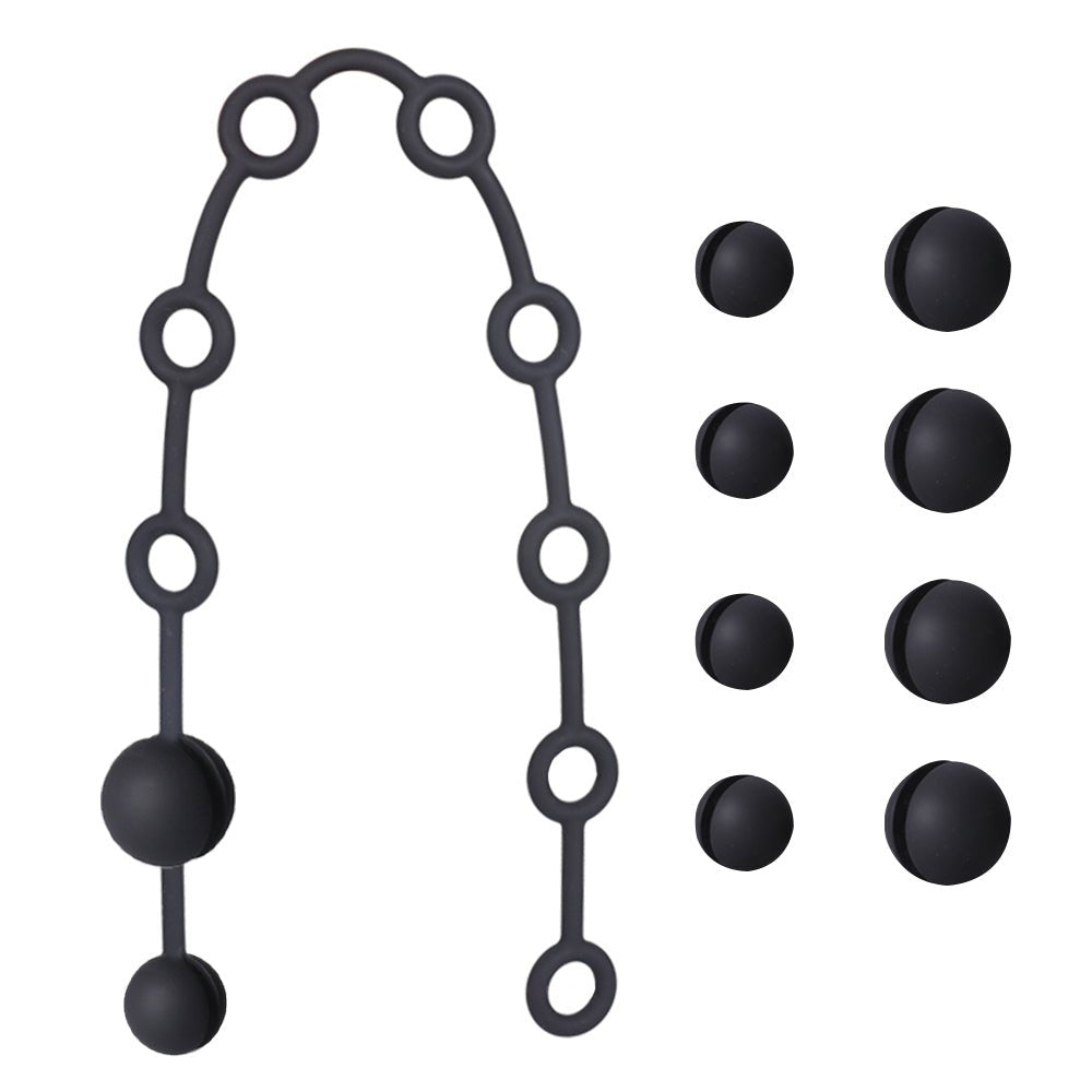 TaRiss's 11点セット 組み合わせ可能なアナルビーズ ビーズ10点付き 取り外し可能 ビーズの数調整可 アナルプラグ アナル開発 シリコン ブラック 3cm 4cm - TaRiss's