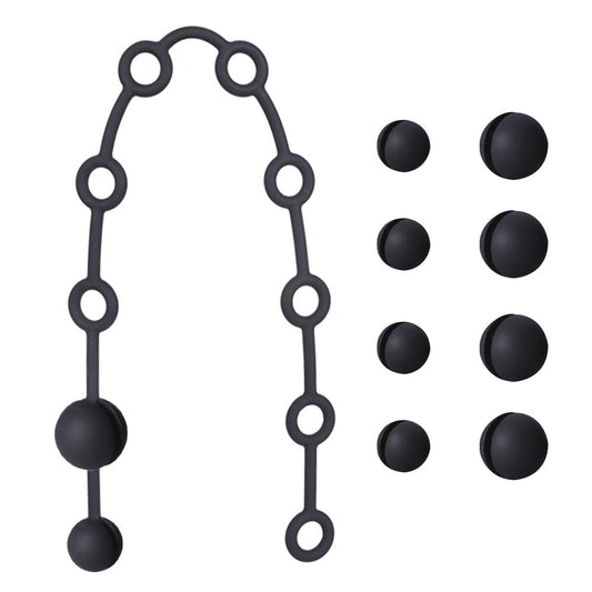 TaRiss's 11点セット 組み合わせ可能なアナルビーズ ビーズ10点付き 取り外し可能 ビーズの数調整可 アナルプラグ アナル開発 シリコン ブラック 3cm 4cm - TaRiss's