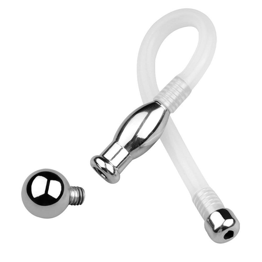 TaRiss's 中空式尿道プラグ 尿道ブジー 尿道責め 尿道拡張 先端取り外し可 常時使用可 ステンレス シリコン 11.6mmx175mm 上級者向け - TaRiss's