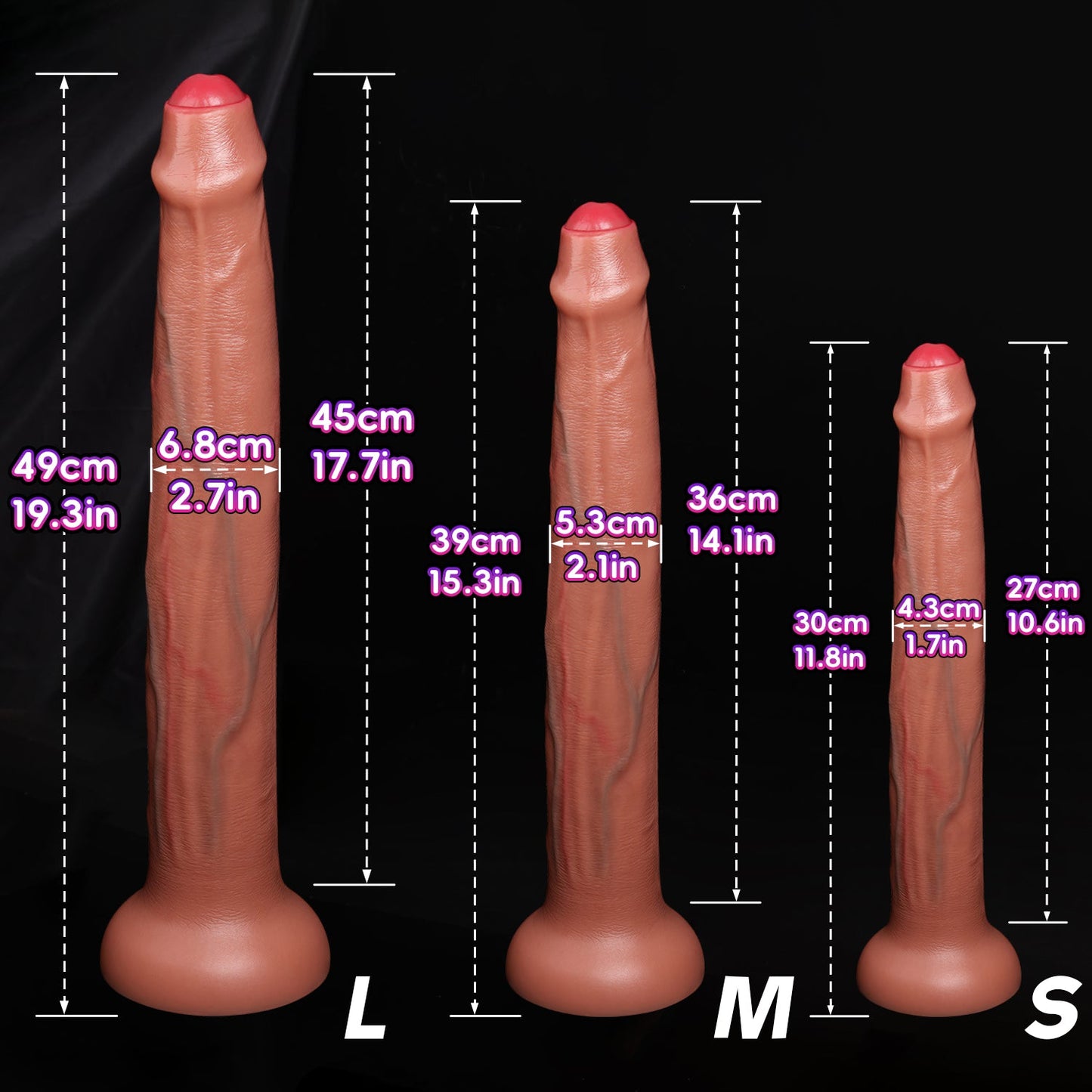 TaRiss's 超長いディルド 凹凸あり 吸盤あり 液体シリコン - TaRiss's