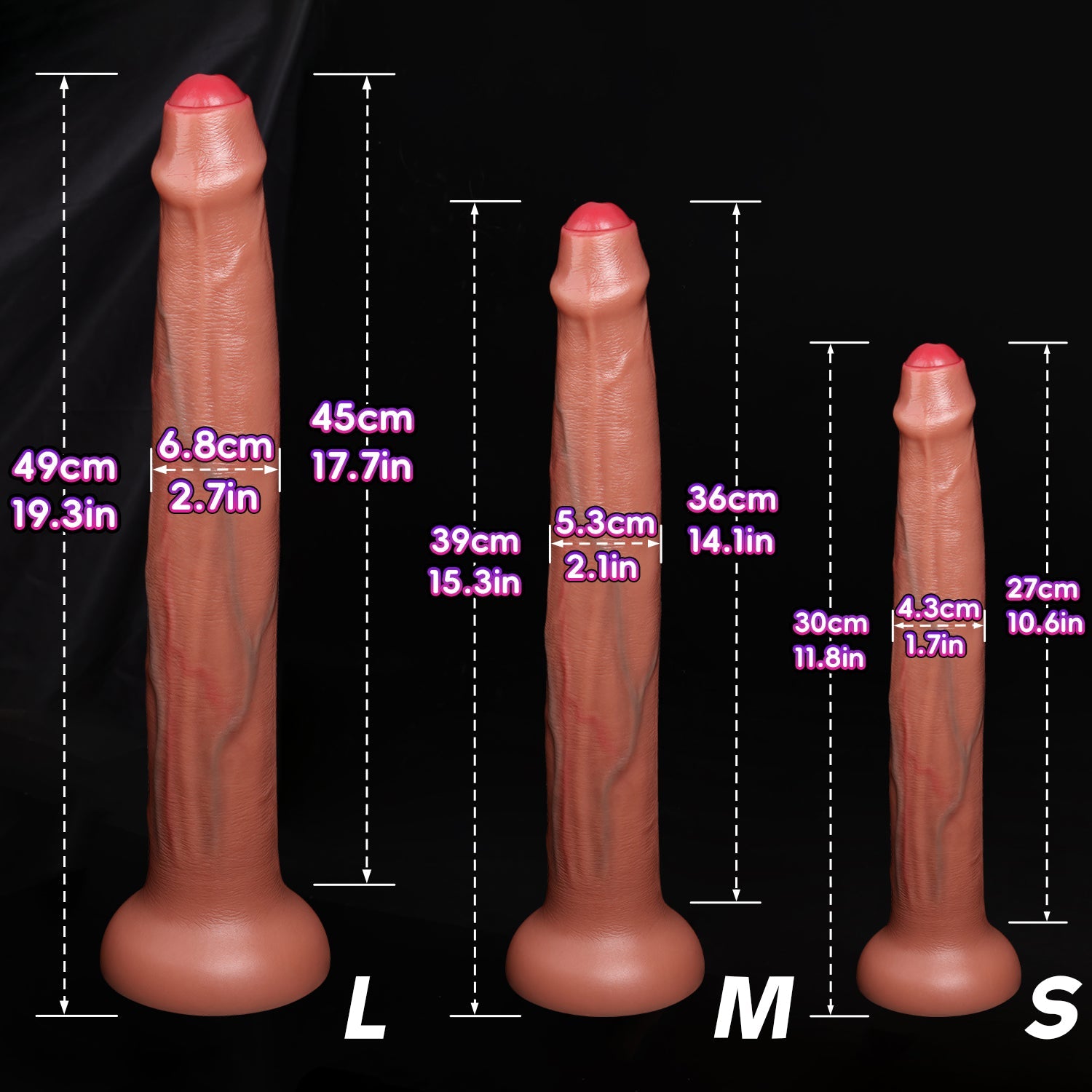 TaRiss's 超長いディルド 凹凸あり 吸盤あり 液体シリコン - TaRiss's