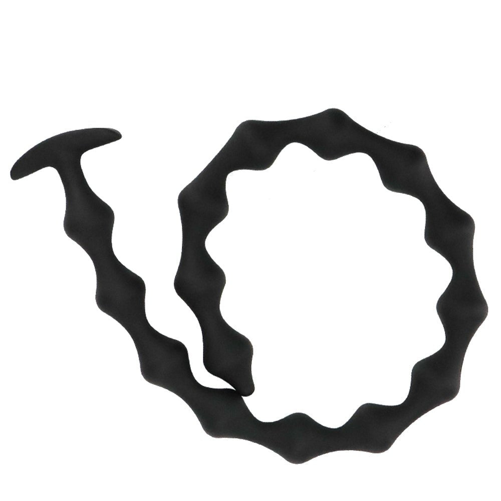 TaRiss'sアナルビーズ アナルプラグ 15ビーズ ひし形 アンカー形台座 シリコン ブラック - TaRiss's