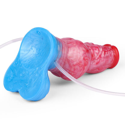 TaRiss's ディルド インフレート式 模擬射精付き 凹凸あり 吸盤付き 液体シリコン - TaRiss's