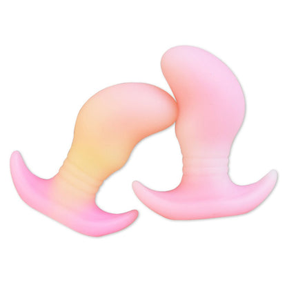 TaRiss's まめ形2代目 アナルプラグ アンカー形台座 外出用 シリコン ピンク イエロー - TaRiss's